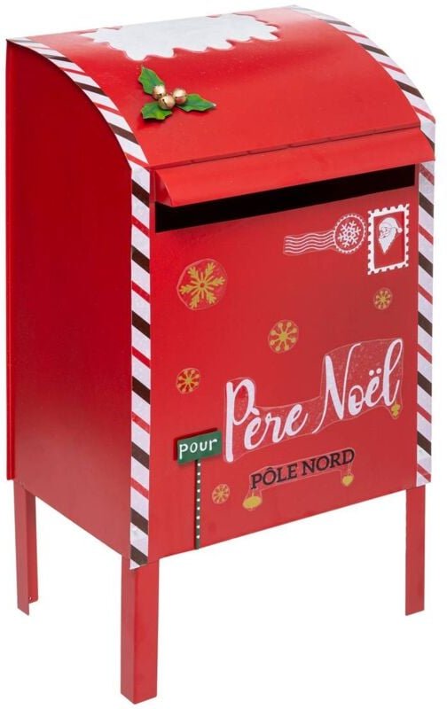 Großes Modell Briefkasten Rot Metall H 80 - Atmosphera créateur d'intérieur