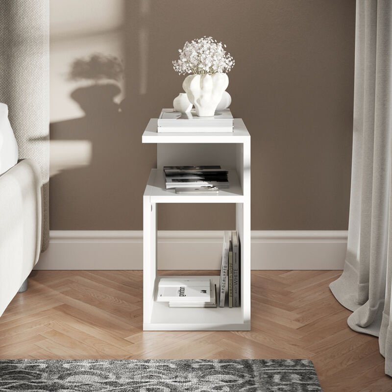 Nachttisch Elios, Weiß, 25 x 65.3 cm, Vicco