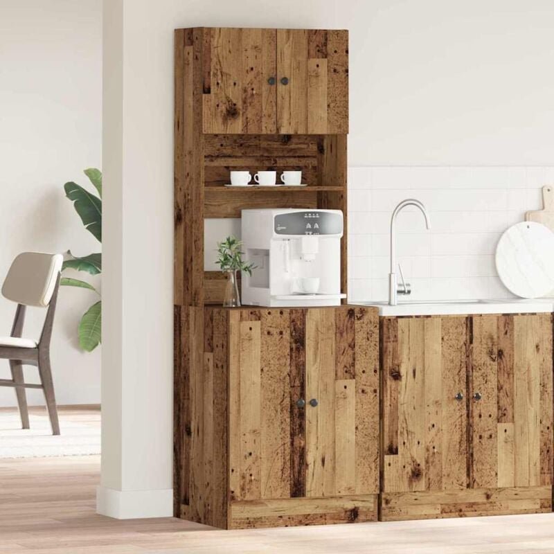 Küchenschrank mit Regal Altholz 60 x 50 x 180 cm Holzwerkstoff Vidaxl