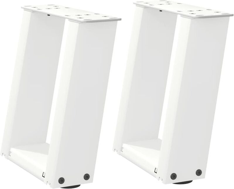 Couchtischbeine U-Form 2 Stk. Weiß 30x(30-31) cm Stahl Vidaxl