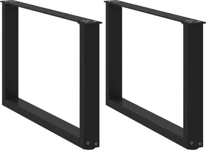 Couchtischbeine U-Form 2 Stk. Schwarz 70x(42-43) cm Stahl Vidaxl