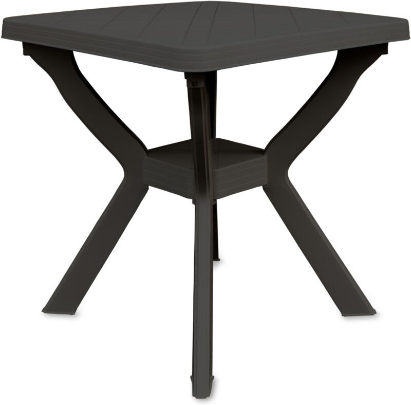 Spetebo - Kunststoff Gartentisch quadratisch 70 cm - anthrazit - Campingtisch im klassischen Design
