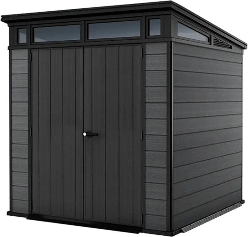 Cortina 77 Gartenhaus - 214x218x226cm - Pultdach - Kunststoff - Grau - wetterbeständig - 10 Jahre Herstellergarantie - K...