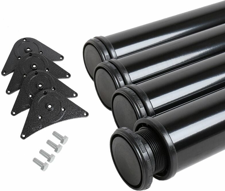 Ms Beschläge - 4er Set Tischbeine Schwarz Höhe 820mm ø 60mm Möbelbeine Tischstempel aus Stahl