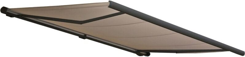 Elektrische Kassettenmarkise HHG 606, Markise Vollkassette 6x3m Polyester sand, Rahmen anthrazit