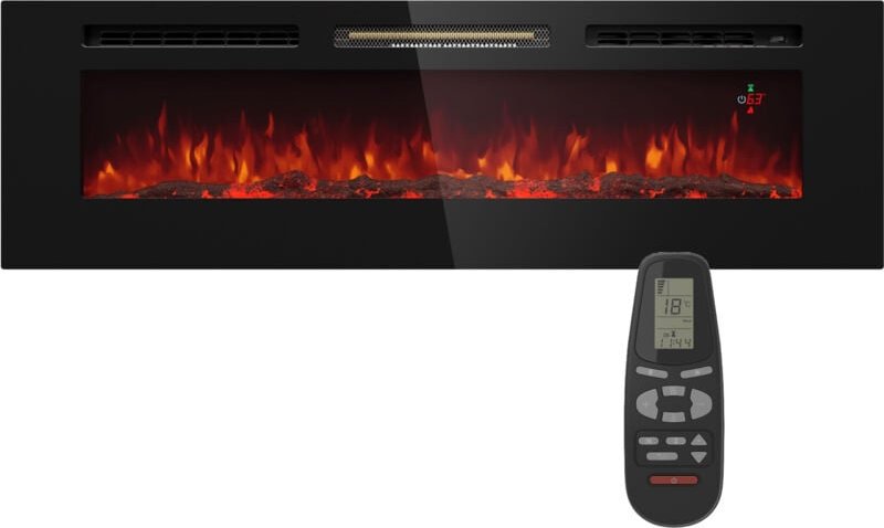 Klarstein - Deko Kamin mit LED-Flammen, Elektro-Kamin mit Heizung und Kaminfeuer, 1800W Elektrischer Kamin Elektrisch mi...