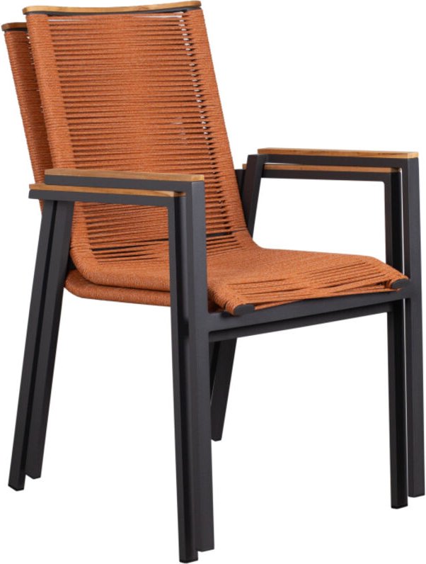 deVries 2x ""MONTANA"" Stapelsessel Gartenstuhl Relaxsessel 55 x 66 x 87 cm terra