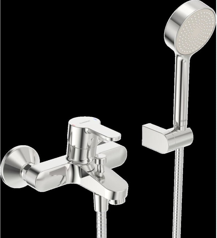 Primo Wannen- und Brausearmatur, mit Handbrause, mit - Hansa