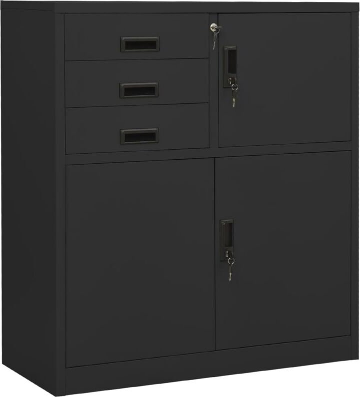 Büroschrank Anthrazit 90x40x102 cm Stahl - Vidaxl