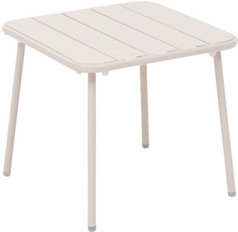 Hesperide - Quadratischer Garten-Beistelltisch phuket Lehmfarben - 45 x 45 x 41 cm - Epoxidbeschichteter Stahl - Hespéri...