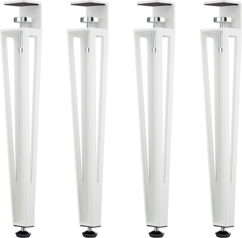 Sotech Tischbein ColorLine in F-Form konisch zulaufend von 70 auf 40 mm mit Klemmschraube (ohne Bohren) für Beistelltisc...