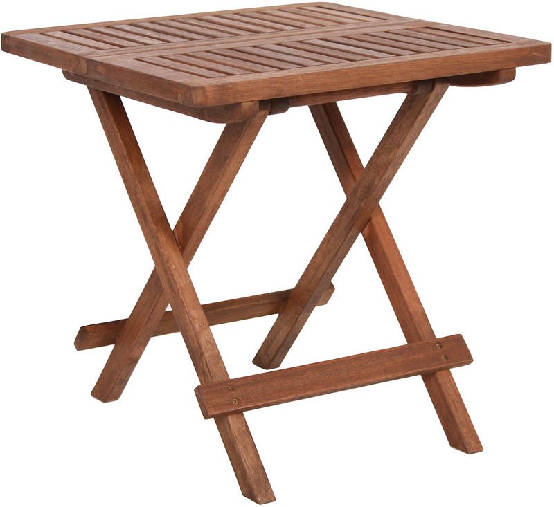 Eukalyptus Gartentisch - 50x50 cm - Holz Klapptisch Bistrotisch Biergarten Tisch