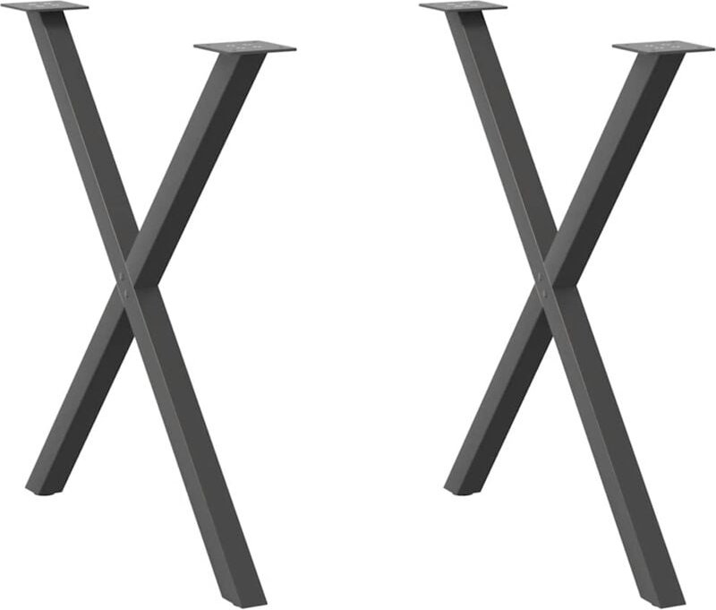 Esstischbeine X-Form 2 Stk. Anthrazit 80x(72-73) cm Stahl Vidaxl