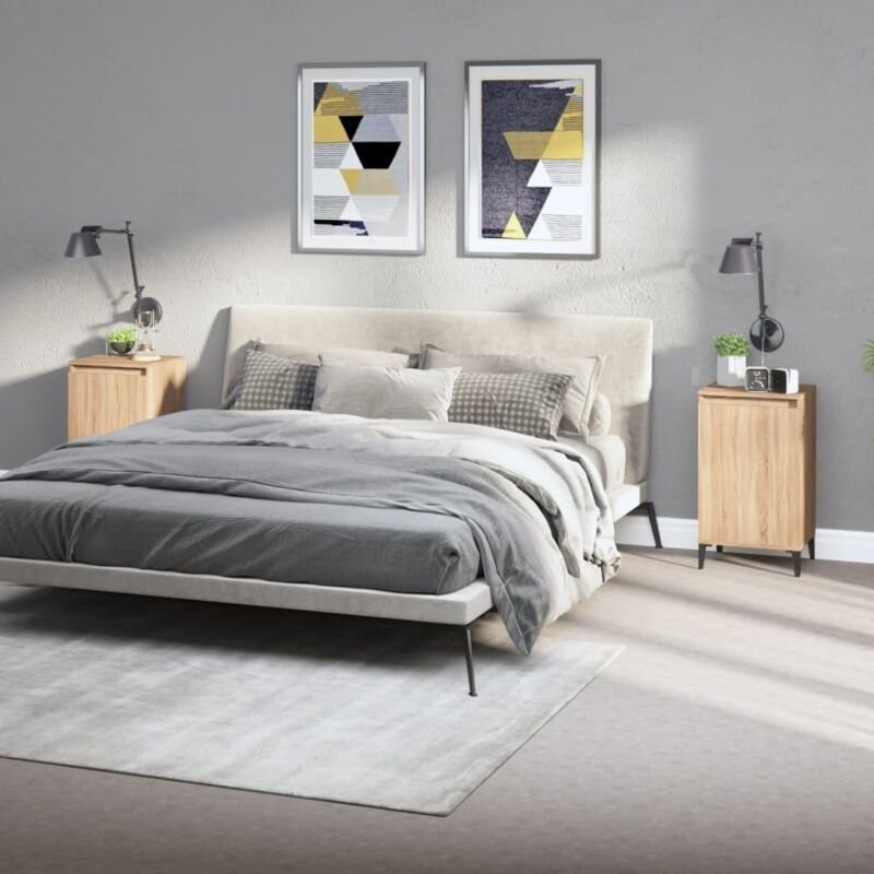 Nachttische 2 Stk. Sonoma-Eiche 40x35x70 cm Holzwerkstoff - Vidaxl