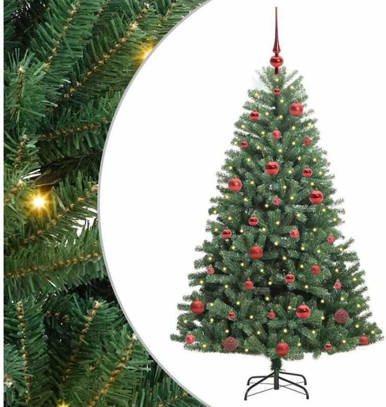 Künstlicher klappbarer Weihnachtsbaum mit 150 LEDs Grün 150 cm vidaXL