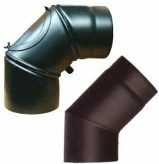Atmos - Rauchrohrbogen 2mm schwarz 150 mm 0-90° Grad Kamin Ofen Holzheizung