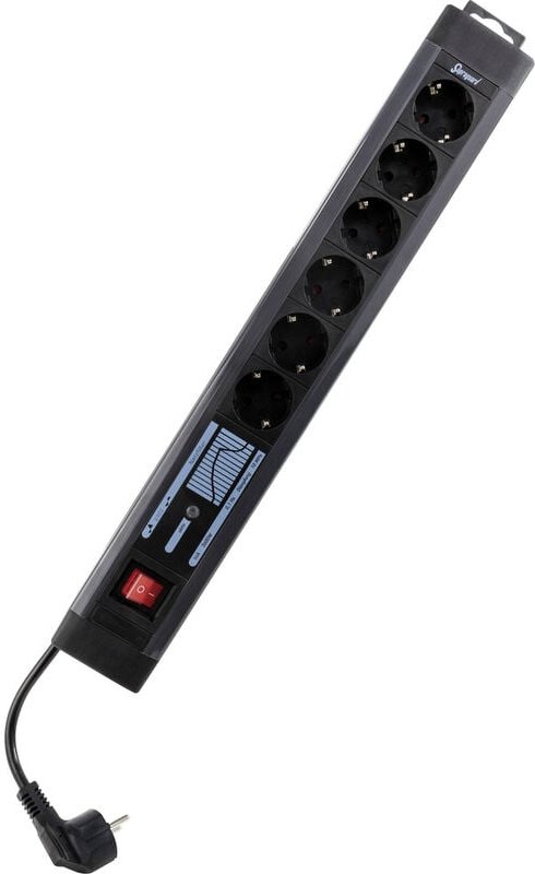 REV 0015663513 Steckdosenleiste mit Schalter 6fach Anthrazit, Schwarz Schutzkontakt 1 St.