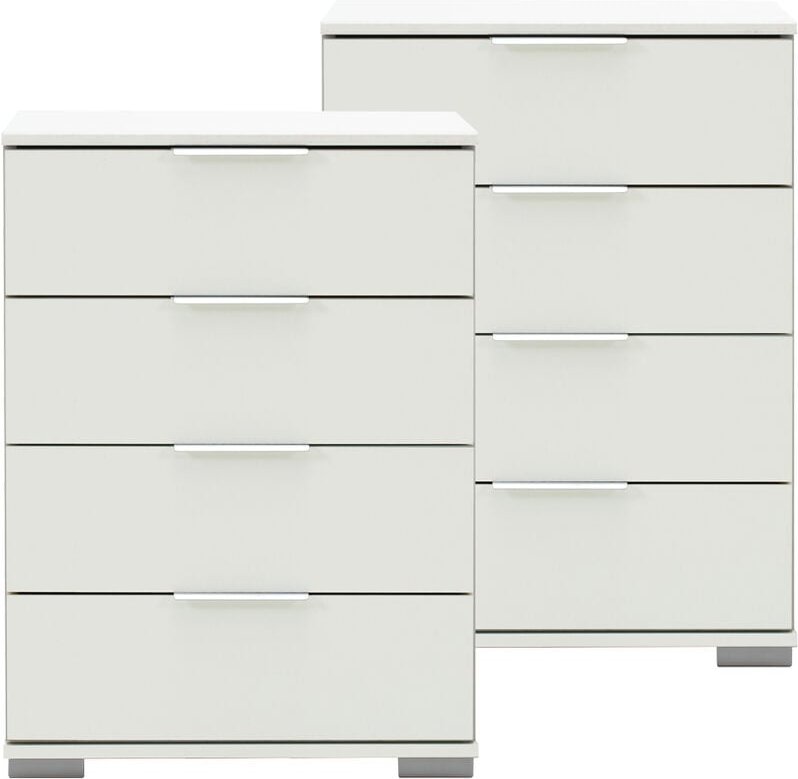 Lomadox - Schlafzimmer Nachttisch 2er Set, auch für Boxspringbett geeignet, in weiß ELSTRA-43, b/h/t ca. 52/74/38 cm