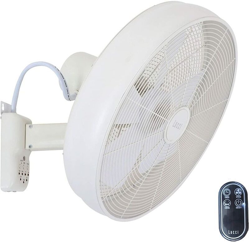 LUCCI AIR Wandventilator Breeze, Fernbedienung, Weiß