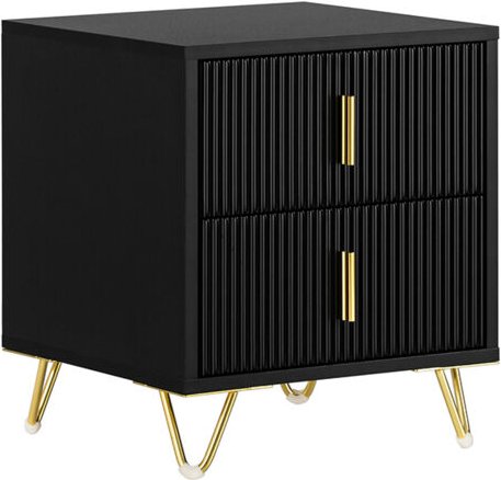 FBT115-SCH Nachttisch mit 2 Schubladen für Boxspringbett Sofatisch Beistelltisch Telefontisch Nachtschrank Nachtkommode ...