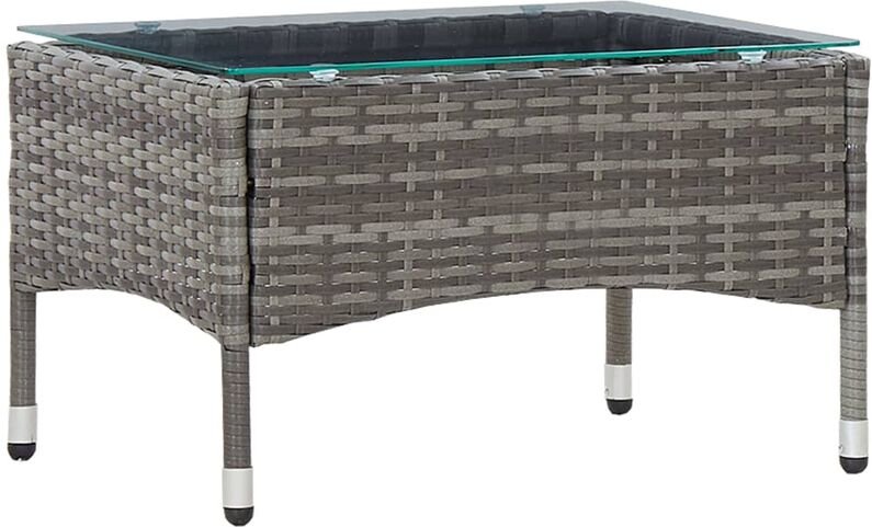 Couchtisch Grau 60x40x36 cm Poly Rattan Vidaxl
