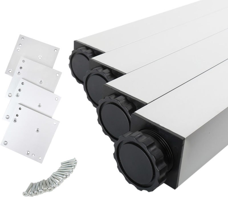 4er Tischbein Tischfuss Tischstütze Möbelfuss 820mm Metall 46mm x 46mm Chrom matt