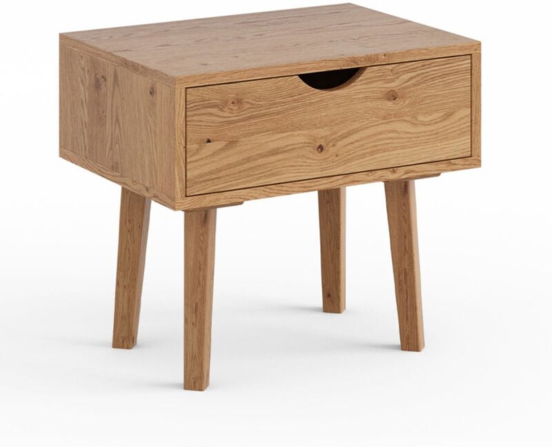 Nachttisch 50 cm hoch mit Schublade Eiche massiv SIENA-163