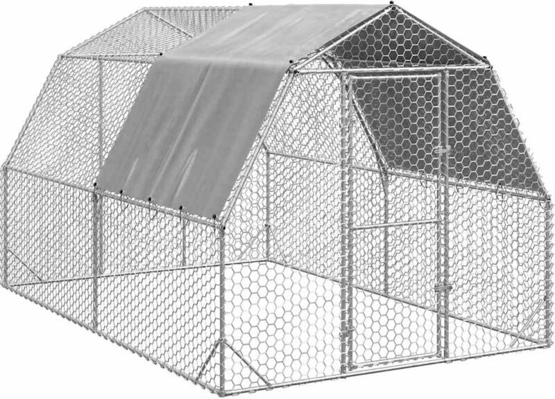 vidaXL Hühnerstall mit Dach 2,5x4x2,25 m Verzinkter Stahl