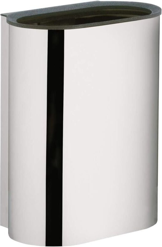 Abfall-Behälter Plan, chrom-glänzend, 30 Liter, Wandmontage, für Badezimmer als Kosmetikeimer, Mülleimer, Abfallsammler,...