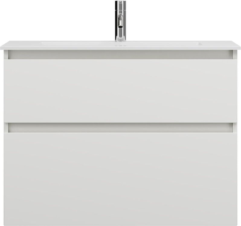 Lin20 Mineralguss-Waschtisch Weiß Glänzend inklusive - Burgbad