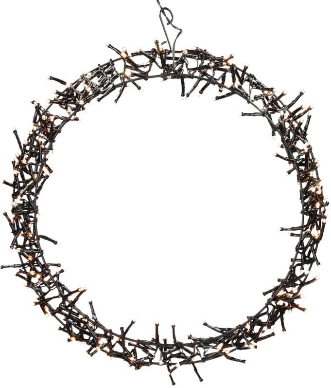 Ecd Germany - Lichterkranz 300 LEDs, ø 38cm, Warmweiß, IP44, Türkranz, Fensterkranz, Weihnachtsdeko, Kranz, Weihnacht Ri...