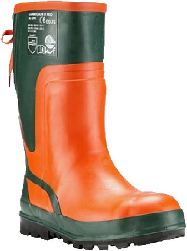 KOX - Euro pm Lumberjack iii Neo Schnittschutz-Gummistiefel Grün/Orange Größe 41