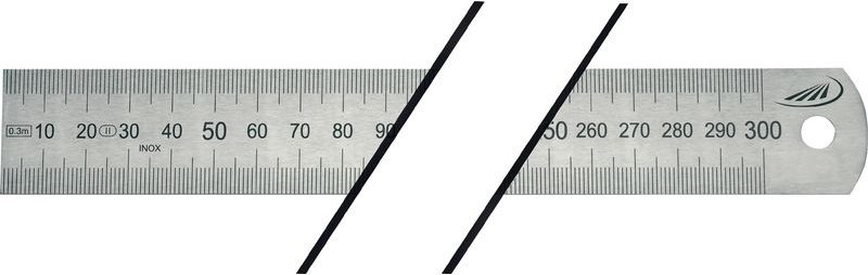 Helios Preisser - Stahlmaßstab Länge 1500 mm rostfreier Stahl biegsam Teilung a = mm/mm