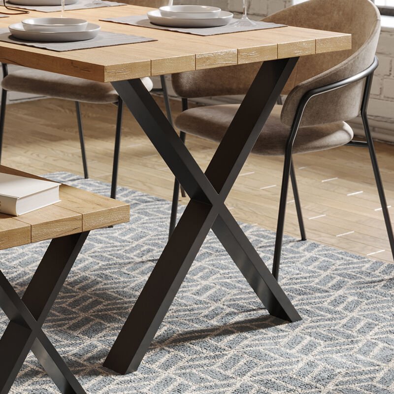 Tischbeine , Schwarz, 70 x 72 cm X-Form Vicco