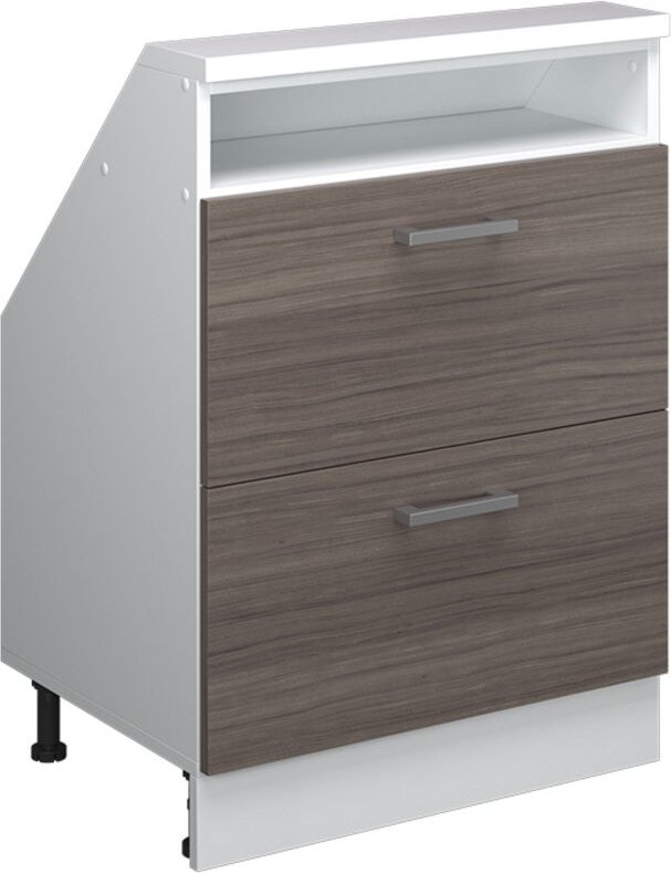 Dachschrägenschrank Rion, Edelgrau/Weiß, mit 2 Schubladen, Vicco