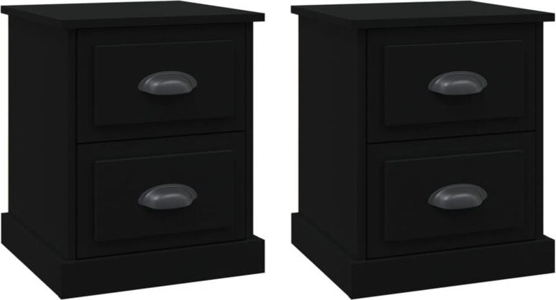 Nachttische 2 Stk. Schwarz 39x39x47,5 cm Holzwerkstoff vidaXL