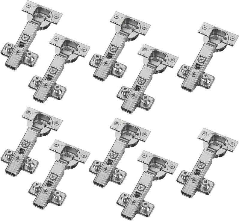 Topfband Schrankscharnier 110° 71B3580 Eckanschlag SoftClose 3D-Verstellung, inkl. Montageplatte 173L8100 - 10er Set - B...