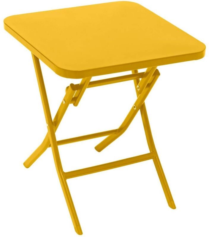 Hesperide - Quadratischer Gartenbeistelltisch Greensboro in Senfgelb - 40 × 40 cm - Hespéride