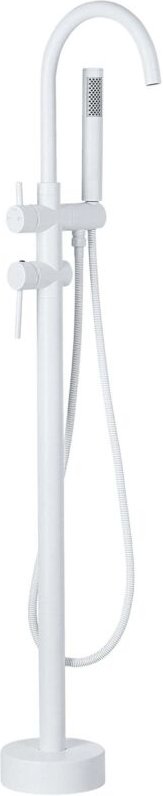 Beliani - Duscharmatur Armatur Freistehend Mischer Wasserhahn Dusche Set Brause matt weiss Edelstahl Messing Kunststoff ...