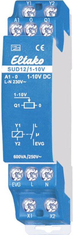 21100802 Hutschienen Dimmer Geeignet für Leuchtmittel: Leuchtstofflampe, Halogenlampe Blau - Eltako