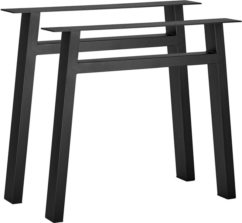 1 Paar (2 Stück) Tischgestelle H-Form Stahl schwarz matt Profil: 80 x 40 mm Höhe: 720 mm Tiefe: 800 mm Tischkufen Tischu...