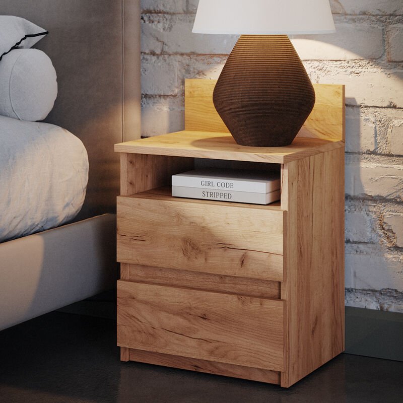 Vicco - Nachttisch Monty, Goldkraft Eiche, 39.6 x 59.1 cm