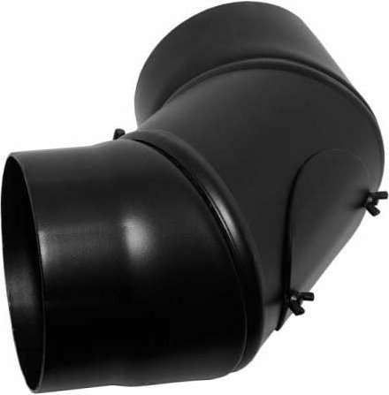 Sanundo - Rauchrohr Bogen schwarz, 90 Grad Abgasrohr Ofenrohr dn 180, mit Tür, drehbar