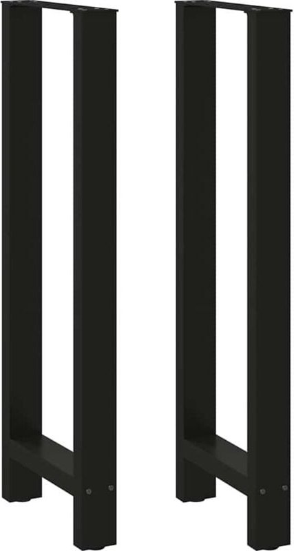 Bartischbeine Schwarz 2 Stk. 50x(110-111) cm Stahl vidaXL