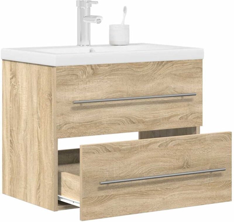 2-tlg. Badmöbel-Set Sonoma-Eiche Holzwerkstoff vidaXL