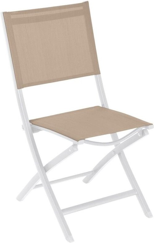 Hesperide - Set mit 4 klappbaren Gartenstühlen Essentia Leinen & Weiß - Hespéride