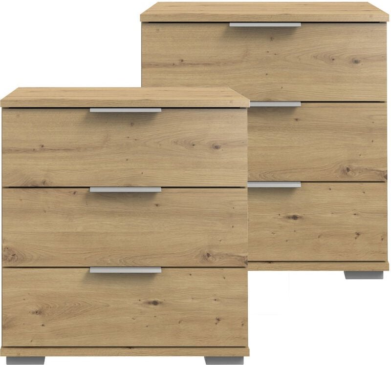 Schlafzimmer 2er Set Nachttisch Nachtschrank, auch für Boxspringbetten geeignet, in Artisan Eiche Nb. ELSTRA-43, b/h/t c...