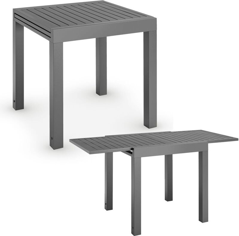 Gartentisch Laki 70x70 cm ausziehbar - Aluminium Esstisch zum Ausziehen - große Tischplatte - Alu Tisch Balkonmöbel Gart...