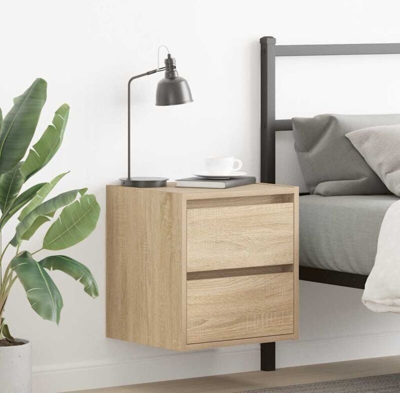 Wand-Nachttische 2 Stk. Sonoma-Eiche 38x34x40 cm Vidaxl