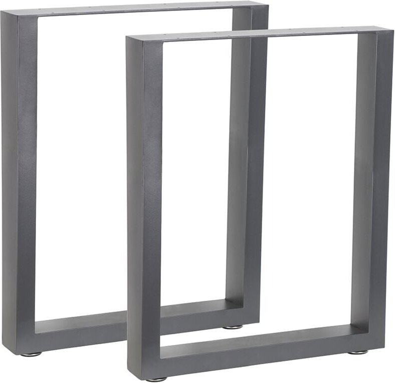 Mucola - 2 Stück Tischgestell Grau 60x72 cm Tischuntergestell Tischkufen Tischbeine Stahl